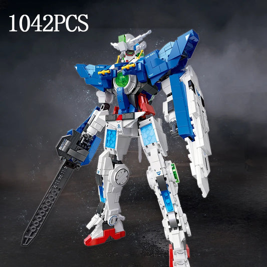 1042PCS Robot Model Building Blocks Mecha Deformation Figure Weapon with Display Stand Assembly Bricks Children Christmas Gifts