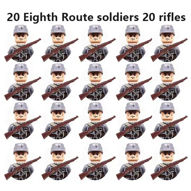 20Pcs/Set WW2 Military Soldier Array Soviet US UK France Japan Canada Italy China Building Blocks With Free Shipping