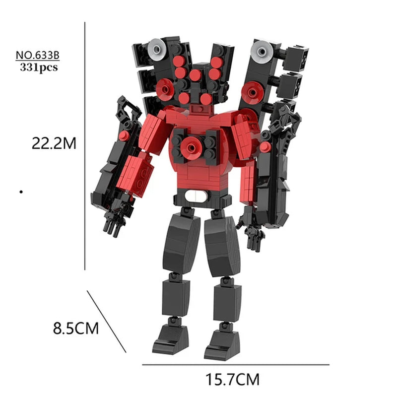 Titan Series Skibidi Toilet MOC Building Blocks Set Clock Camera TV Man Monitor Model Creative Bricks Toys for Kids Xmas Gift