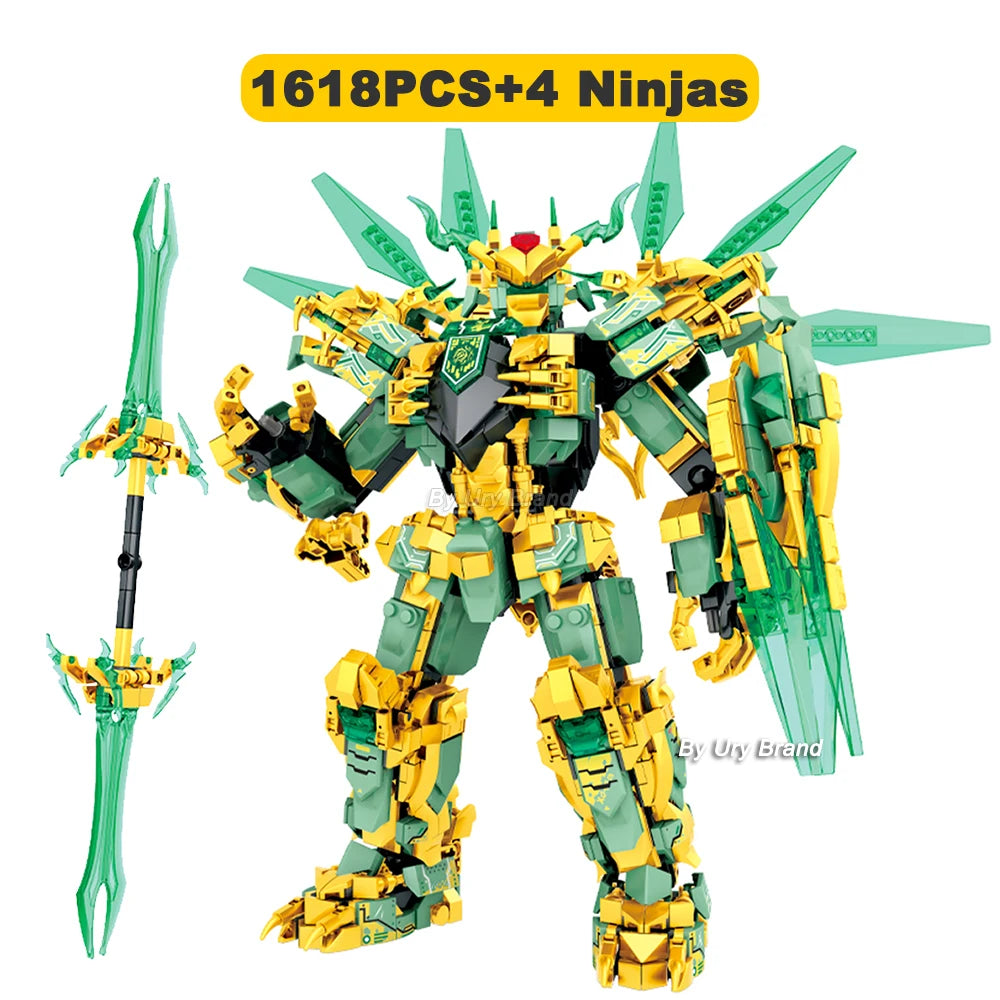 806/1618 Piece Mecha Golded Warrior Ninja And Flying Dragon Upgrade With Free Shipping