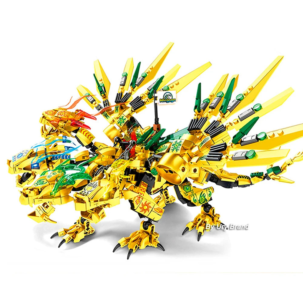 806/1618 Piece Mecha Golded Warrior Ninja And Flying Dragon Upgrade With Free Shipping