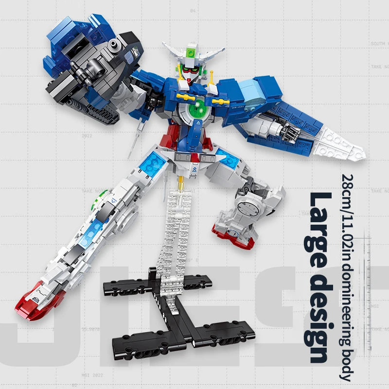 1042PCS Robot Model Building Blocks Mecha Deformation Figure Weapon with Display Stand Assembly Bricks Children Christmas Gifts