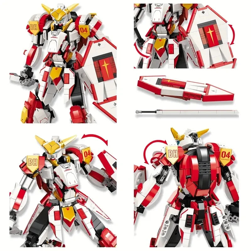 920PCS War Mecha Figures Building Blocks Deformation Robot Fighter 2 Forms Model Bricks Home Decoration Children Christmas Gifts