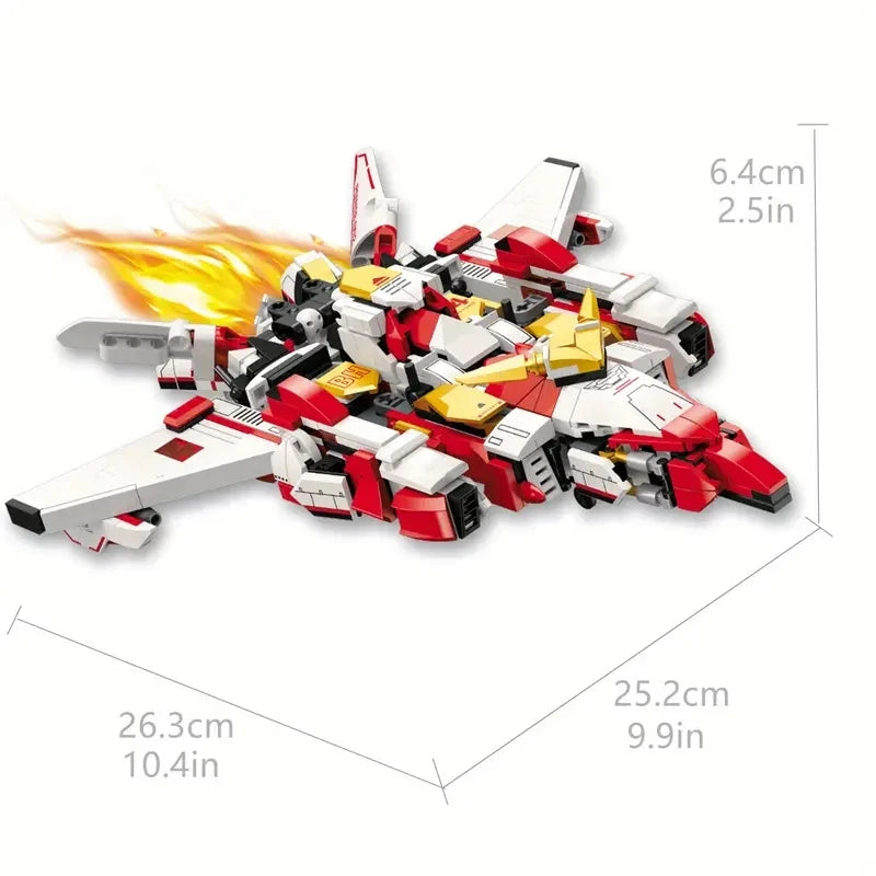 920PCS War Mecha Figures Building Blocks Deformation Robot Fighter 2 Forms Model Bricks Home Decoration Children Christmas Gifts