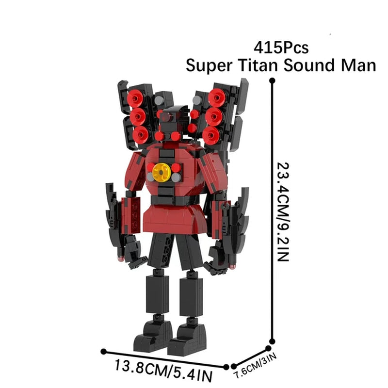 MOC Skibidi Toilet Man Building Blocks Toys Titan Clock Man Female TV Personality Model Sets of Decoration Diy Toy for Kids Gift