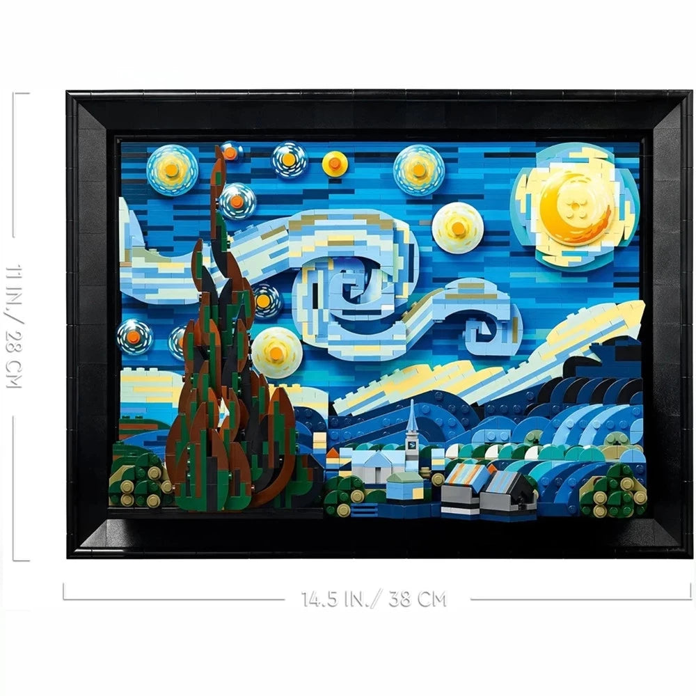 1830/2362 Piece Building Block Set of Vincent Van Gogh's Starry Night Painting Upgrade With Aisle Available With Free Shipping