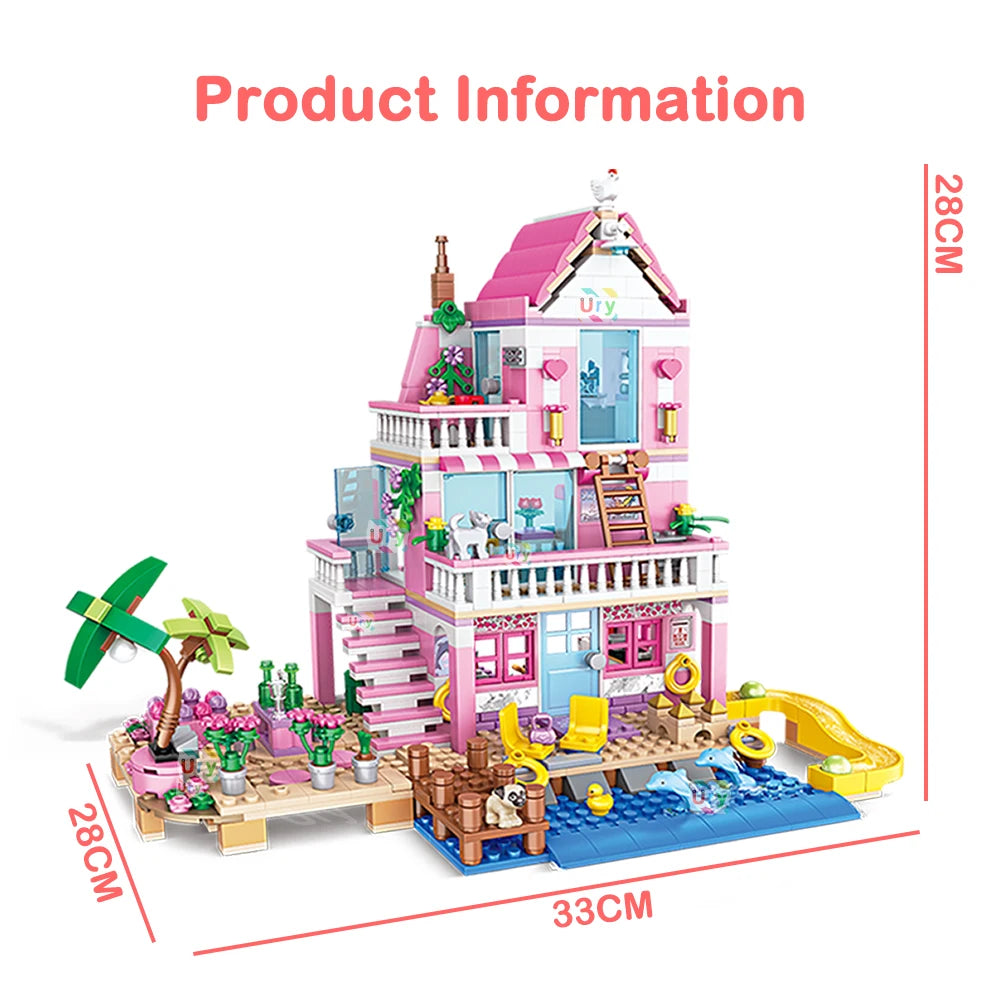 822 Piece Holiday Summer House Building Block Set With Free Shipping