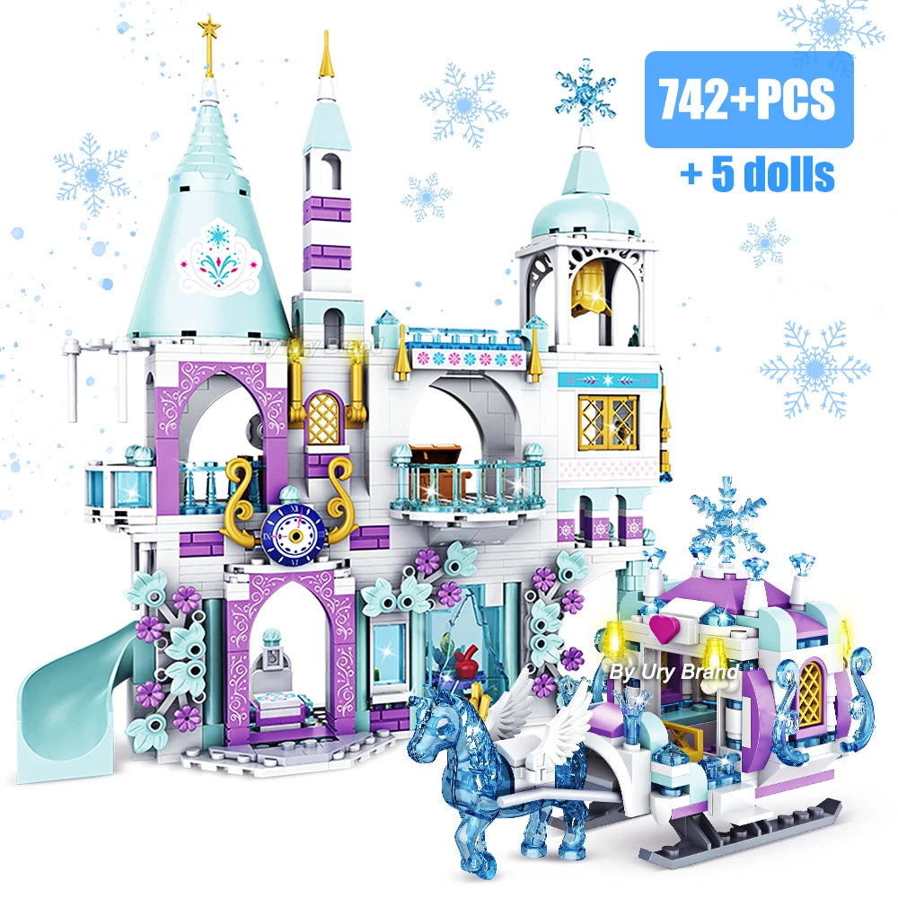 360/742 Piece Ice Castle Building Block Set With Free Shipping