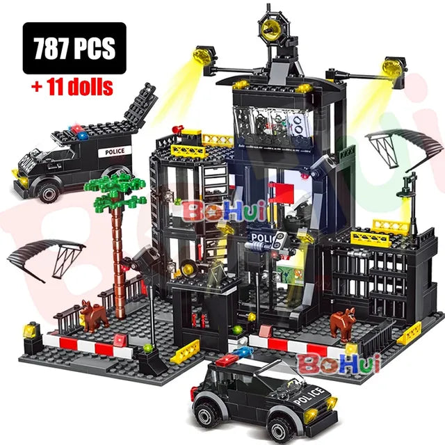 666/787 Police Station Model Building Set With Free Shipping