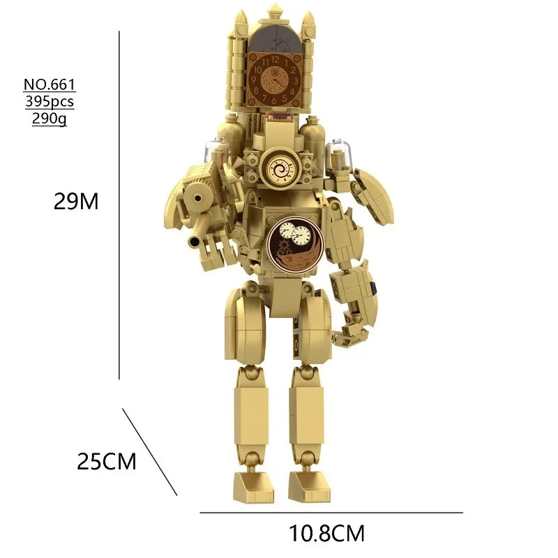 MOC Skibidi Toilet Man Building Blocks Toys Titan Clock Man Female TV Personality Model Sets of Decoration Diy Toy for Kids Gift