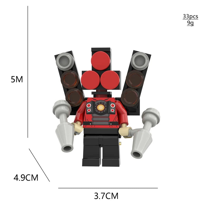 New Skibidi Toilet Man Vs Monitor Building Blocks the Audio and Camera Man Navidad Toys for Children Christmas Birthday Gift