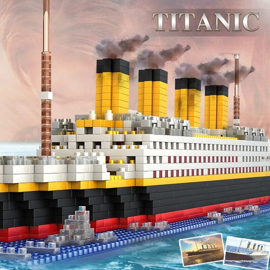 Titanic Micro Mini Building Blocks Set, 1860Pcs Titanic Toy Ship Model Building Bricks, 3D Puzzle Sets DIY Educational Toys