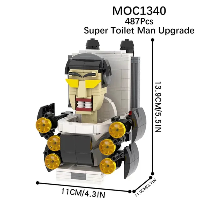 MOC Skibidi Toilet Man Building Blocks Toys Titan Clock Man Female TV Personality Model Sets of Decoration Diy Toy for Kids Gift