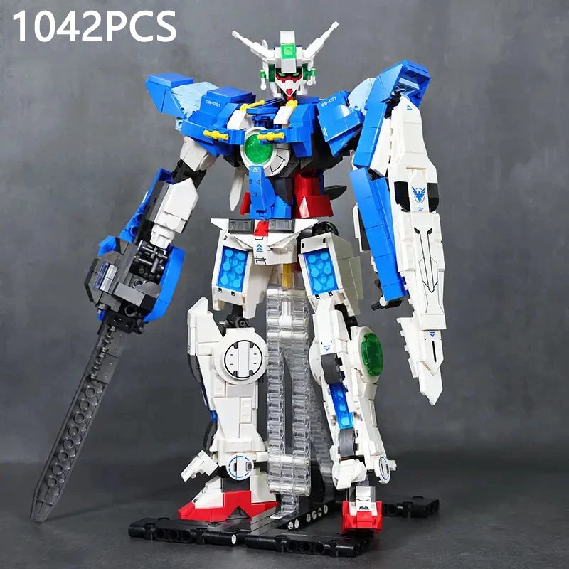 1042PCS Robot Model Building Blocks Mecha Deformation Figure Weapon with Display Stand Assembly Bricks Children Christmas Gifts