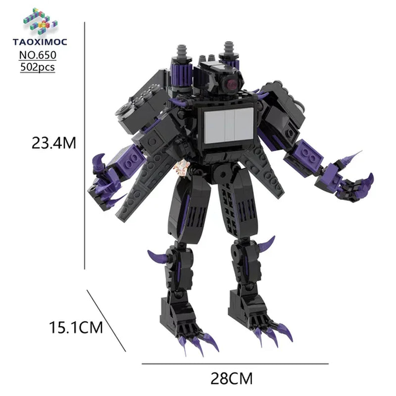 MOC Skibidi Toilet Man Building Blocks Toys Titan Clock Man Female TV Personality Model Sets of Decoration Diy Toy for Kids Gift