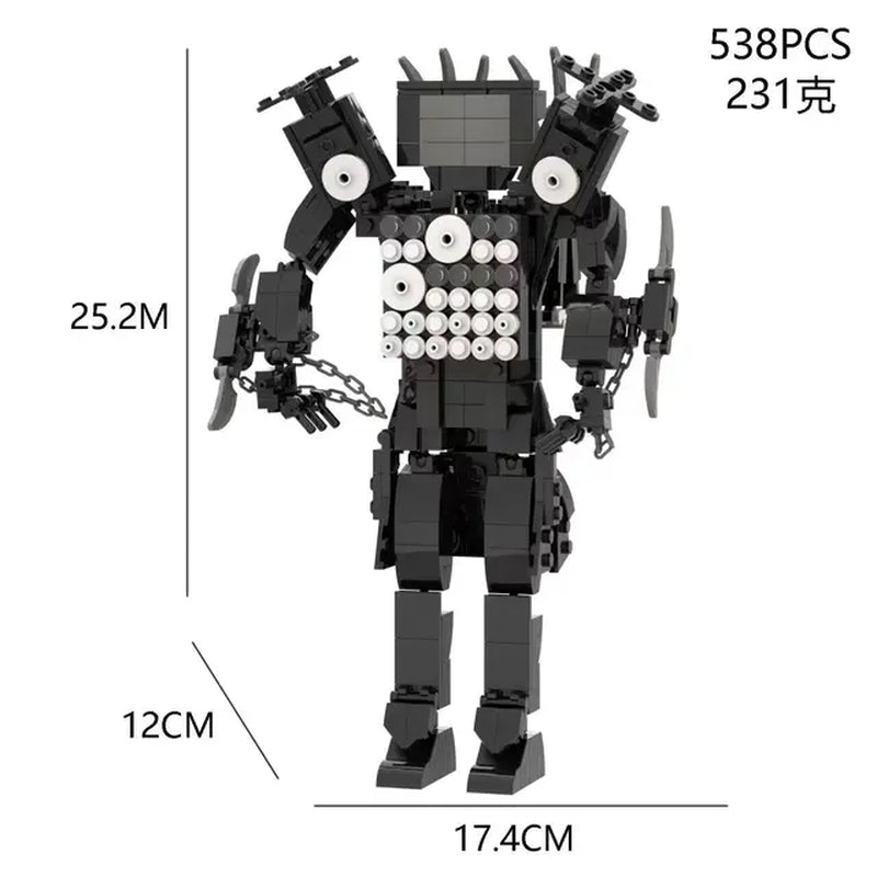 MOC Skibidi Toilet Man Building Blocks Toys Titan Clock Man Female TV Personality Model Sets of Decoration Diy Toy for Kids Gift